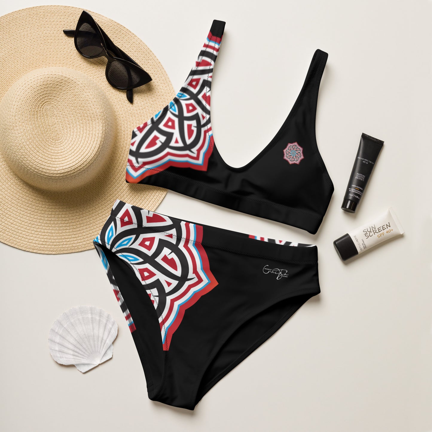 Arabian Summer Dream - Recycled high-waisted bikini by Craitza© Black Edition