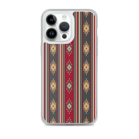 Red And Gold Traditional Retro Sadu Weaving Patterns - Clear Case for iPhone® by Craitza