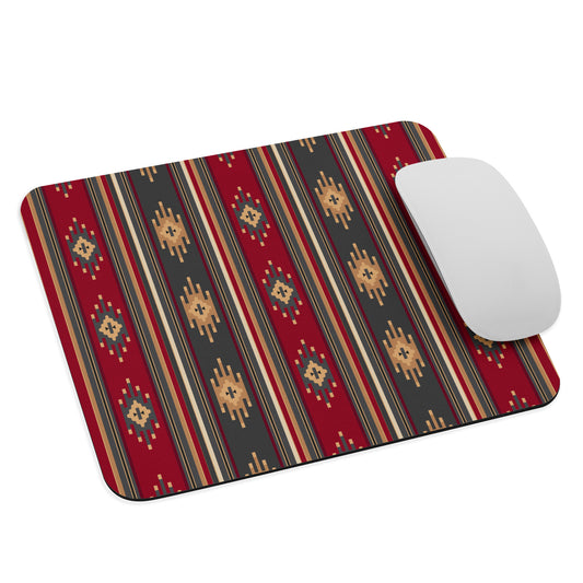 Red And Gold Traditional Retro Weaving Patterns Mouse Pad by Craitza